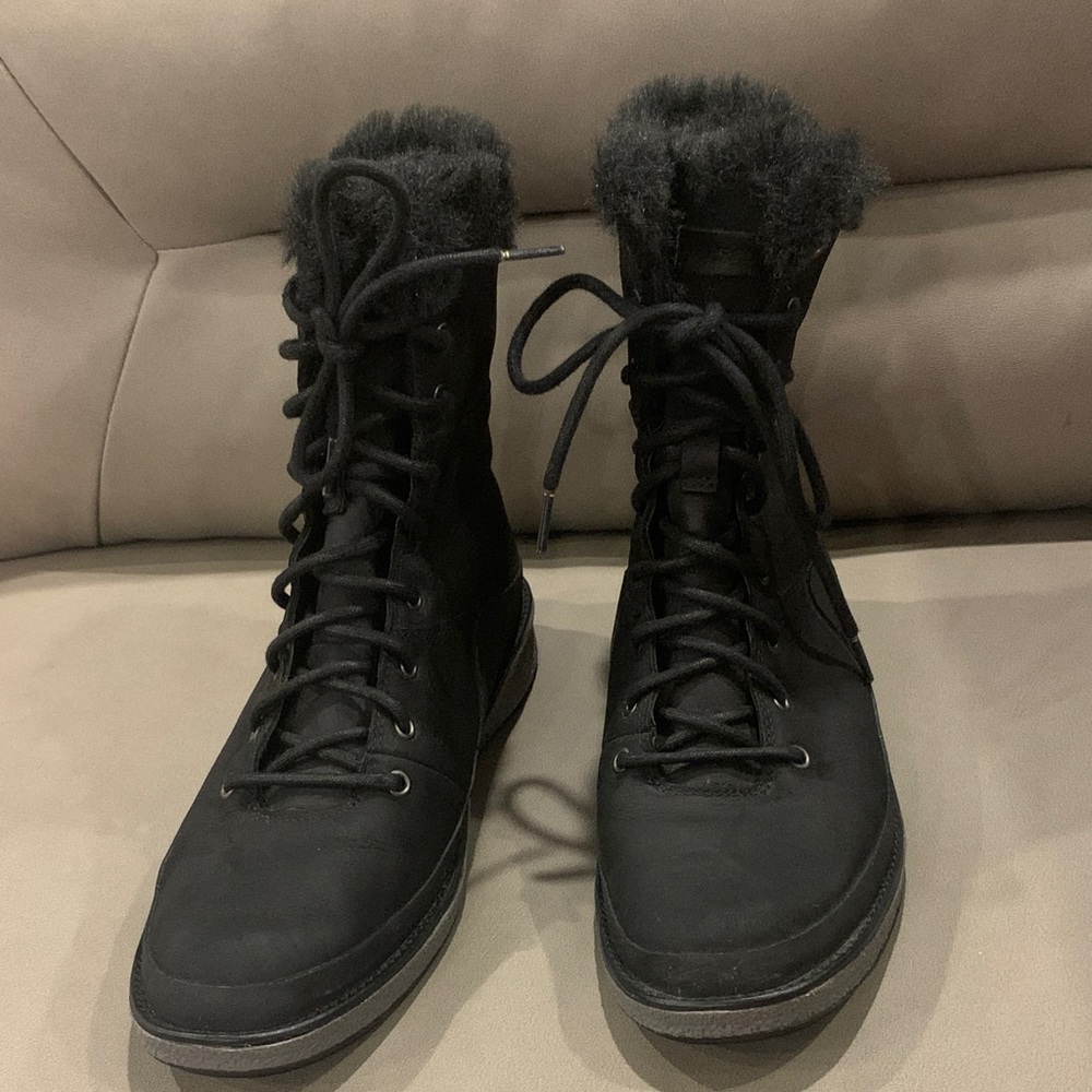 Merrill Tremblant Ezra Lace Waterproof Ice+ Women's Boots Size 7.5 Black leather